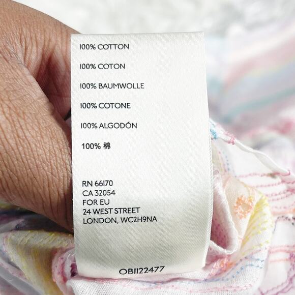 Anthropologie Women's Letty Embroidered Multi Baby doll Top in Pink‎ Size Small - Picture 5 of 5